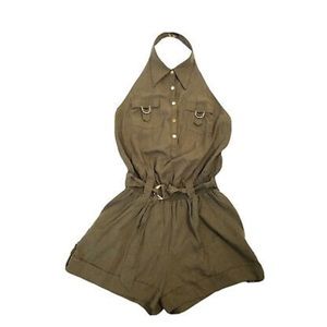 Cache Olive Green Halter Romper